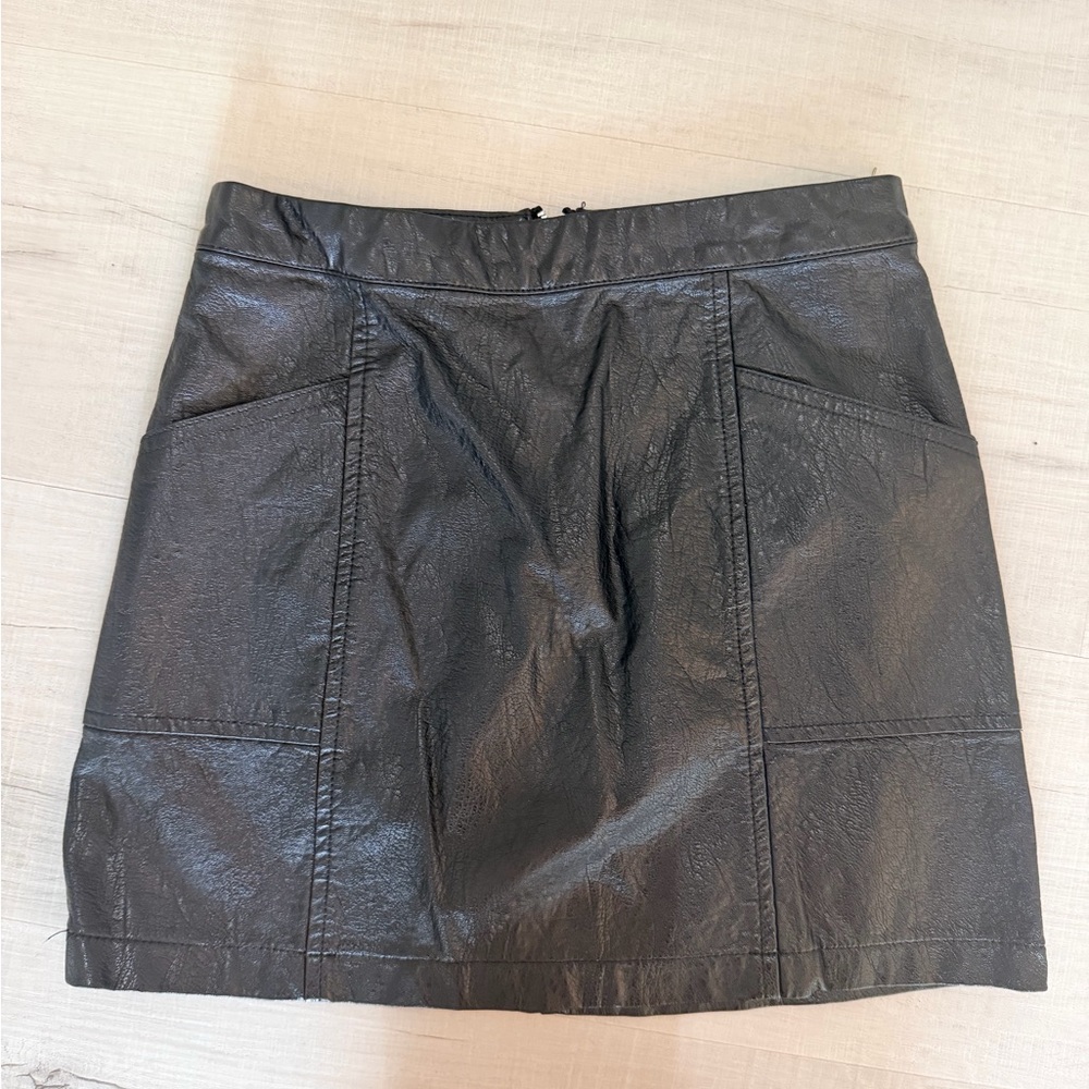 Girls Black Faux Leather Mini Skirt Size‎ 7/8